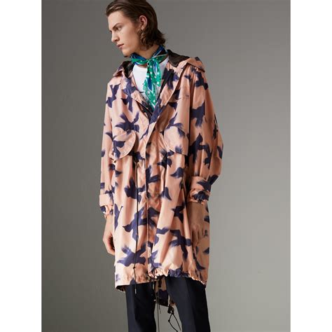 burberry bird print lightweight parka|burberry cashmere cape jacket.